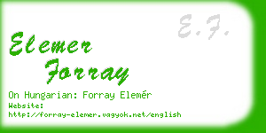 elemer forray business card